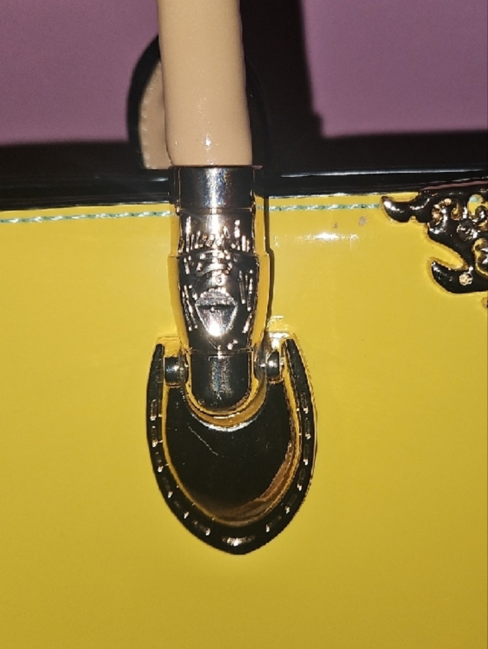 Colorblock Patent Leather Tote — Yellow, Teal & Tan - Picture 11 of 12